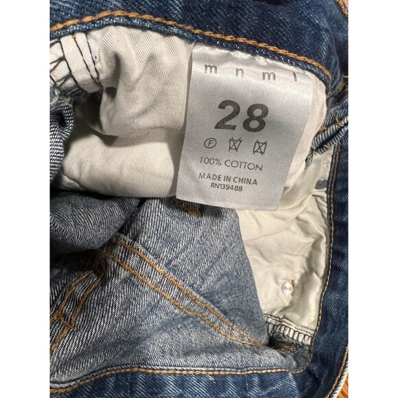 MNML Jeans Mens Sz 28 Distressed Destroyed Button Fly Slim grunge streetwear New - Picture 13 of 14